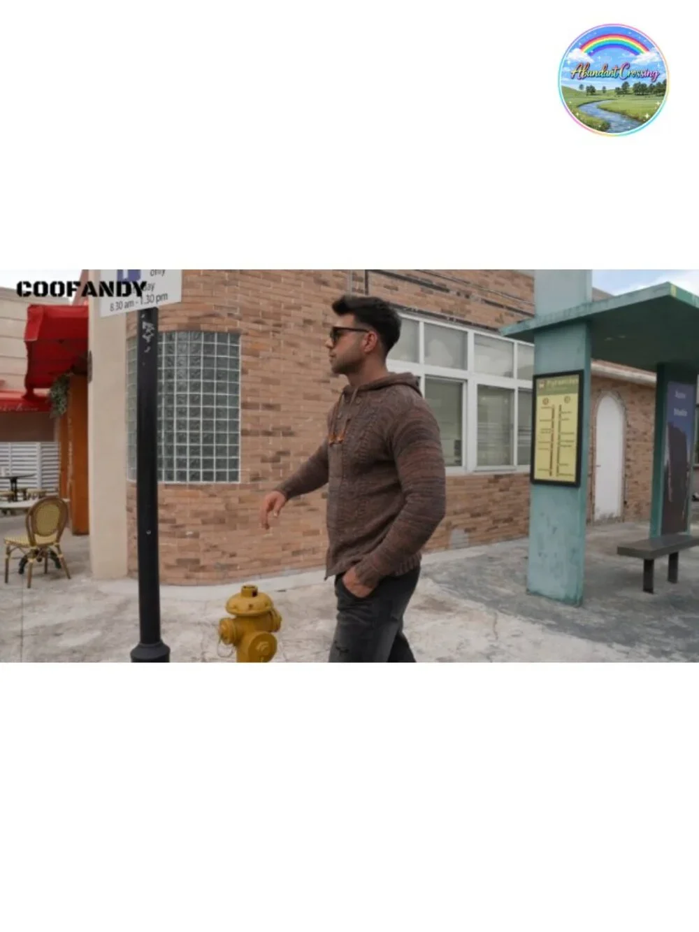 Men's Knit Pullover Hoodie Long Sleeve Turtleneck Sweater Slim Fit